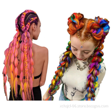 Wholesale Braiding Hair Mix Rainbow Braids Synthetic Jumbo Braids Hair Extension for Women